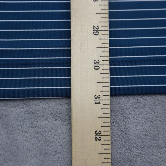 Nike Golf Polo Shirt Mens XL Blue Striped Stretch Lightweight Hike Fish - Picture 4 of 16